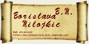 Borislava Milojkić vizit kartica